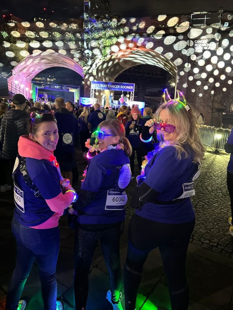 Peach Law raised £1,680 for Cancer Research doing the Night Shine Walk