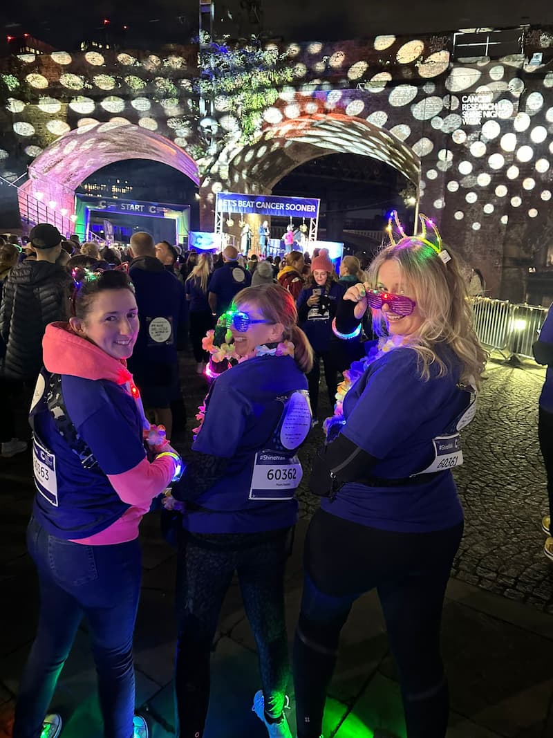 We raised £1,680 for Cancer Research doing the Night Shine Walk